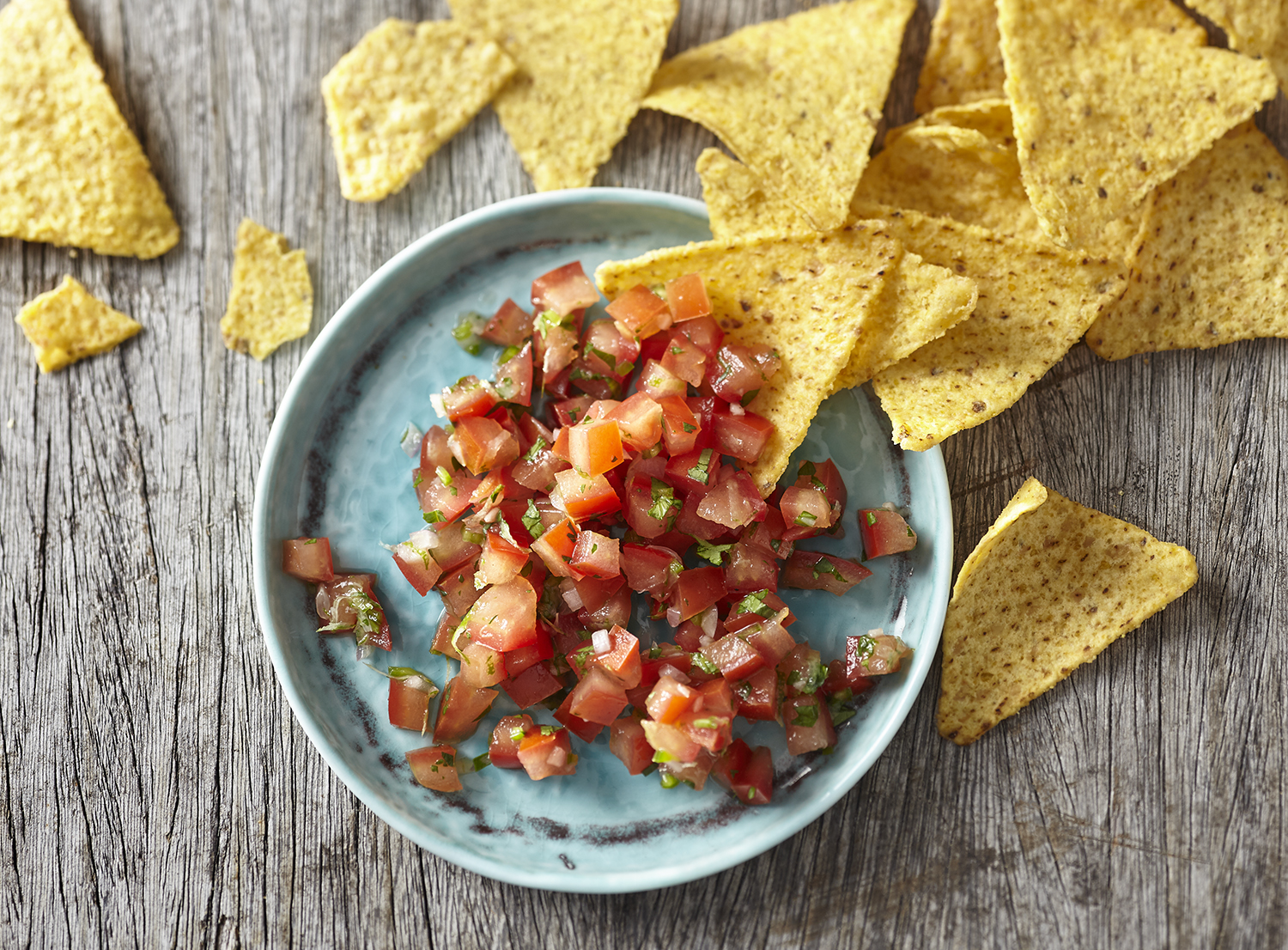 Blokjes voor salsa-Prominent tomatoes